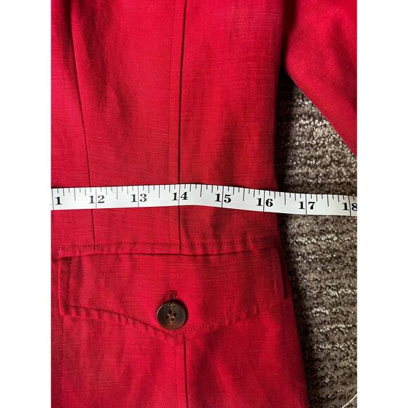 Talbots Silk and Linen Blend Red Blazer.  Size 6 - Picture 6 of 7